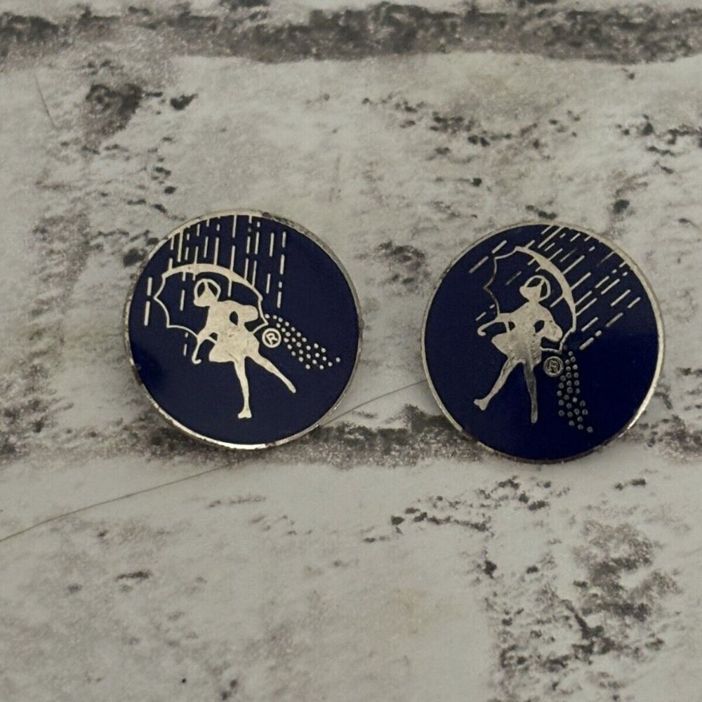 Barlow Blue Pin Woman With Umbrella Lot Of 2